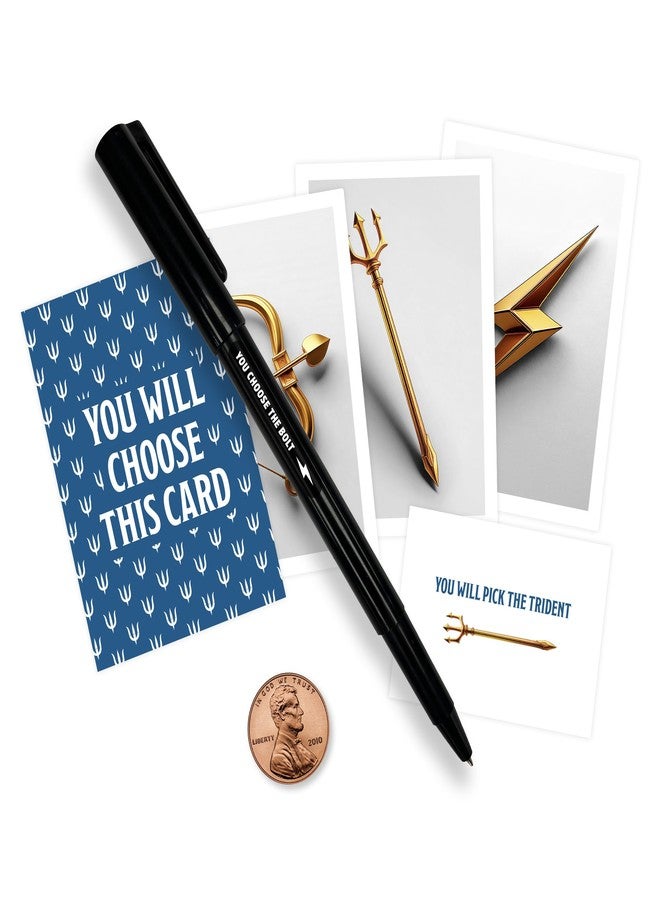 Royal Magic Trident Pen is a Stylish Magic Trick Combination of 3 Powerful Illusions-Prediction, Pen Thru Bill, and Coin Change. A Perfect Magic Trick for Adults, Kids, pros, or Beginners. - Image 2